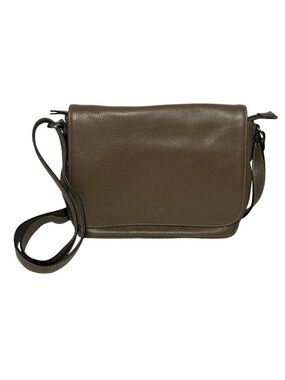 Vintage French Taupe Leather Handbag Quiet Luxury European Purse Minimalist Bag